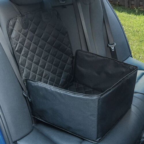 VidaXL Autosjedalica za pse crna 45 x 45 x 25/55 cm Slike