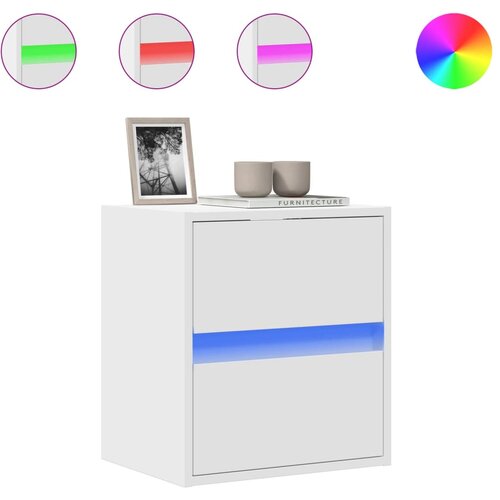 Maison Chic Stenska TV omarica - TV stojalo - Televizijska omarica z LED lučkami bela 41x31x45 cm, (21700594) Slike