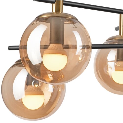  Luster na &amp;scaron;ipci LILOU 6xE14/5W/230V zlatna/crna/zadimljeno bež Slike