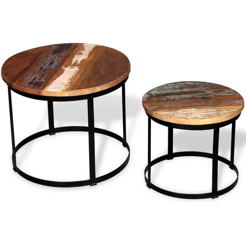  Komplet klubskih mizic iz trdnega predelanega lesa 40/50 cm
