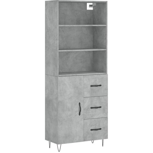 Maison Chic Visoka Komoda - Predalnik betonsko siva 69,5x34x180 cm inženirski les, (21719512) Slike