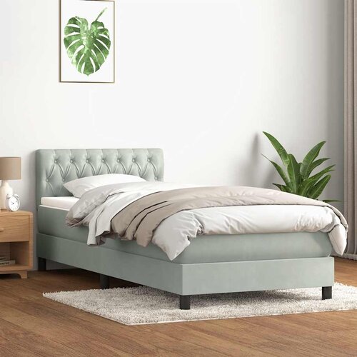 Box Spring krevet s madracem svijetlo sivi 80x210 cm bar&amp;scaron;un Slike