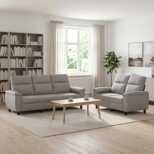  Set sofe 2 pcs Oblačnosiva Tkanina - Siva tkanina oblak 2-sjedalna (120 cm) + 3-sjedalna Cijene
