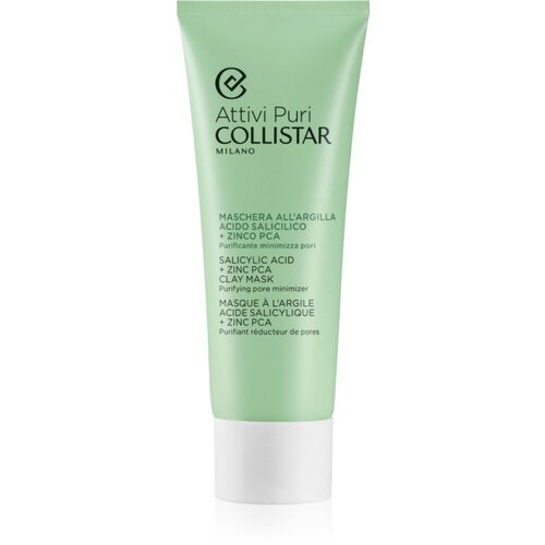 Collistar Attivi Puri Salicylic Acid + Zinc Clay Mask maska iz ilovice s hialuronsko kislino 75 ml Slike