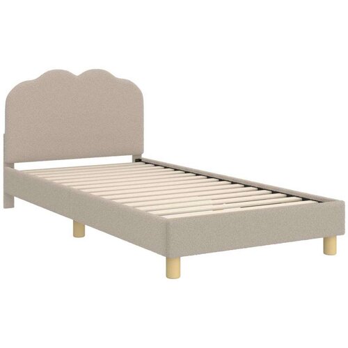  Okvir za krevet Svijetlo siva 90 x 190 cm Vuna Slike