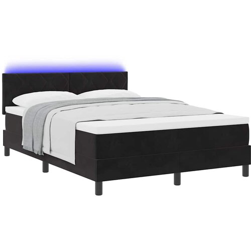  LED Box Spring Krevet s LED trakama Crna 140 x 200 cm Bar&amp;scaron;un Slike