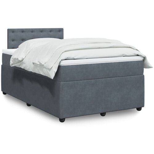 vidaXL Box spring krevet s madracem tamnosivi 120 x 200 cm bar&scaron;unasti Cijene