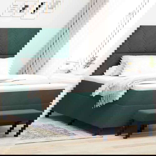 Box spring krevet Tamnozelena 120 x 190 cm Bar&amp;scaron;un Slike