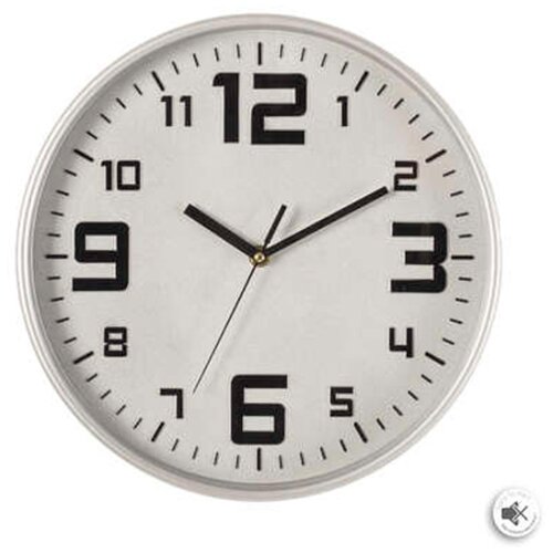 Sat ZIDNI 30CM SREBRNI SIVI ATMOSPHERA Slike