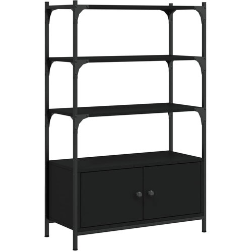 Maison Chic Knjižna omara - Knjižni regal 3-nadstropna črna 70x30x109,5 cm inženirski les, (21724781) Slike