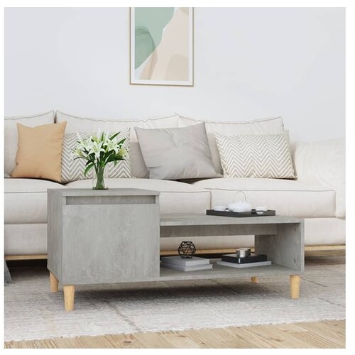  Klubska mizica betonsko siva 100x50x45 cm konstruiran les Slike