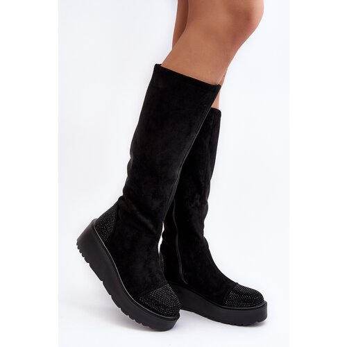 Kesi Women&amp;#039;s suede platform shoes S.Barski Black Slike