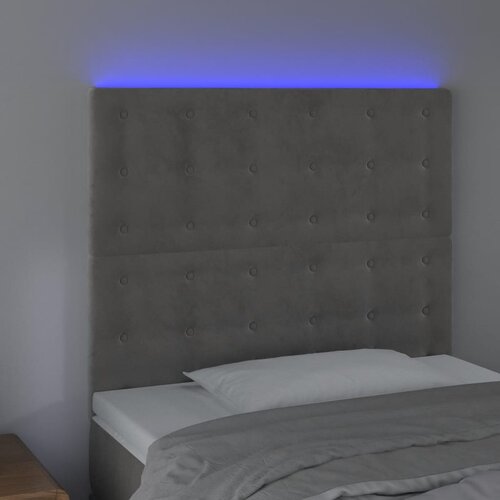  LED uzglavlje svjetlosivo 80x5x118/128 cm bar&amp;scaron;unasto Slike
