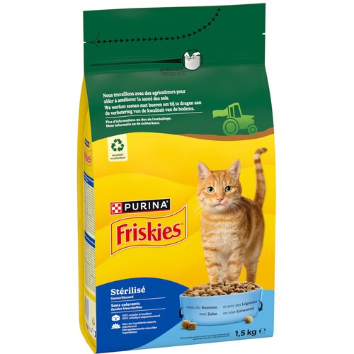 Purina Friskies Sterilized s lososom, tunjevinom i povrćem - 3 x 1,5 kg Cijene