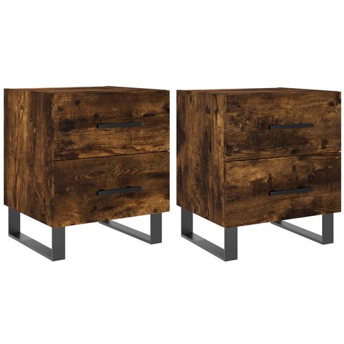 Maison Chic Dvo delni komplet Nočne omarice - Nočne mize dimljen hrast 40x35x47,5 cm inženirski les, (21689151) Slike