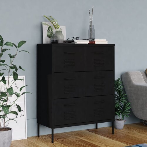 vidaXL Ladičar crni 80 x 35 x 101,5 cm čelični Cijene
