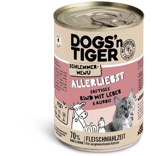 Dogs&amp;#039;n Tiger Varčno pakiranje gurmanski meni 12 x 400 g - Govedina z jetri Slike