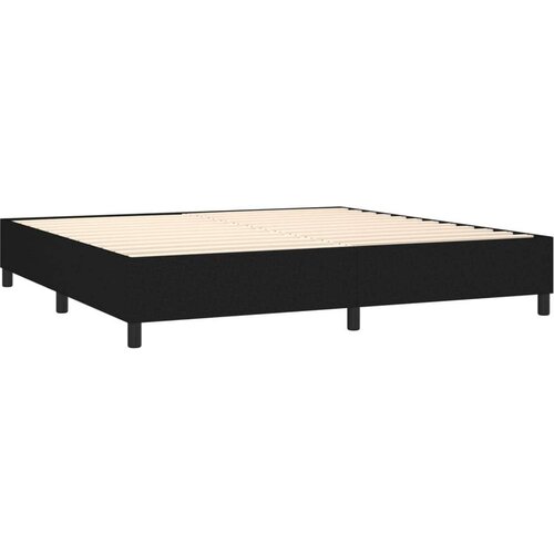 VidaXL Krevet box spring s madracem LED crni 200x200 cm od tkanine Slike