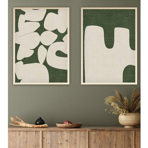 WALLXPERT huhu202 - 50 x 70 Multicolor Decorative Framed MDF Painting (2 Pieces) Cene