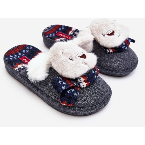 Kesi Children's slippers with thick soles with Grey Dasca bear Cene