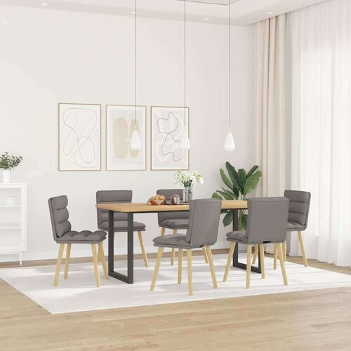  Jedilni stoli 6 kosov taupe blago, (21822481) Slike