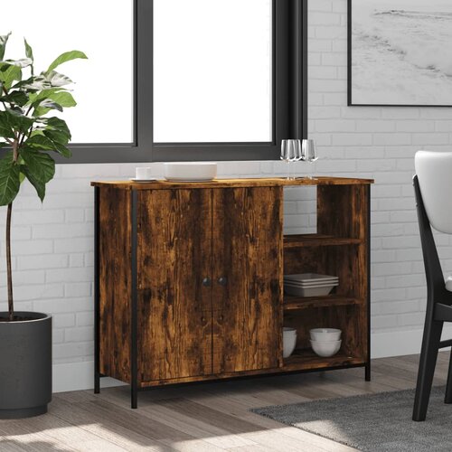 vidaXL Komoda boja dimljenog hrasta 100 x 33 x 75 cm konstruirano drvo Cijene