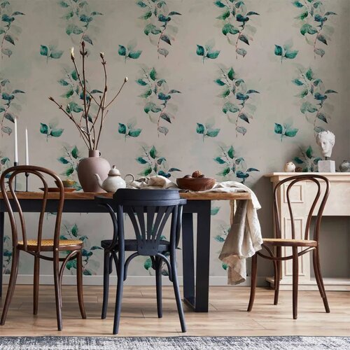  Foto tapeta - Mint green nature - solid floral pattern with green leaves 500x350 Cijene