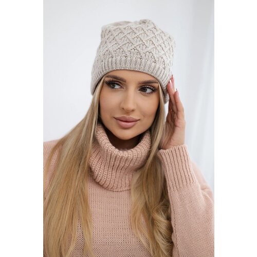 Kesi marka niezdefiniowana Cap with fleece Kratka K204 beige Slike