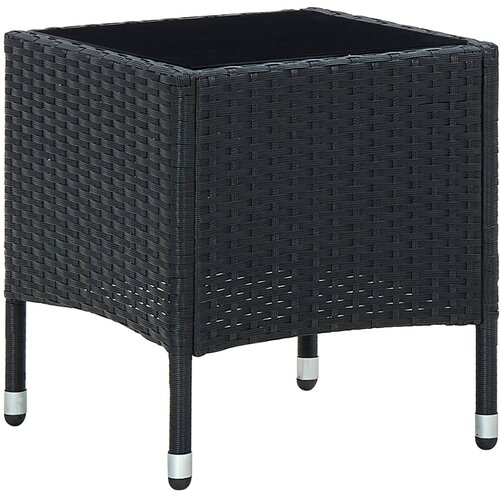 vidaXL vrtna miza črna 40x40x45 cm poli ratan Cene