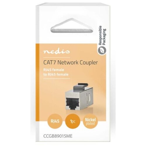 Nedis ccgb89015me cat6a / cat7, shielded, rj45 female, straight, metal 1kom Cene