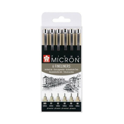 Pigma micron, liner, set, black, 6K ( 672081 ) Cene