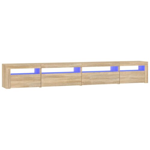 Maison Chic TV omarica - TV stojalo - Televizijska omarica z LED lučkami sonoma hrast 270x35x40 cm, (21699067) Slike