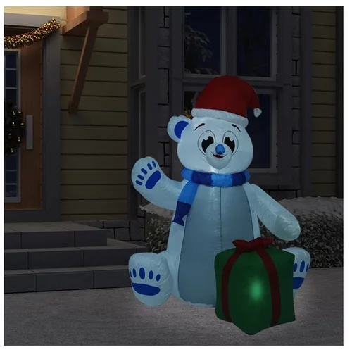  Božični napihljiv polarni medved LED notranji/zunanji 1,8 m