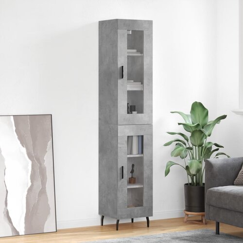 vidaXL Visoka komoda siva betona 34 5x34x180 cm od konstruiranog drva Cijene
