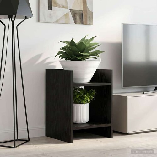  Stalak za biljke s policom 2 pcs Crni Hrast 30 x 30 x 40 cm Cene
