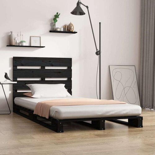  Posteljni okvir črn 75x190 cm trdna borovina 2FT6, (20738912) Slike