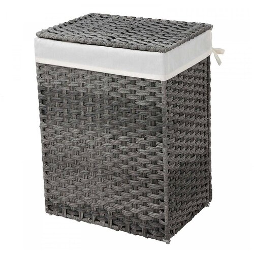 Songmics Ko&amp;scaron; za perilo 90 L, siv ratan Slike