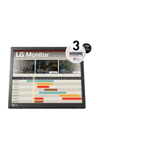 LG 17'' TN SXGA 1280x1024@75Hz touch monitor, 5:4, 1000:1, 5ms, 200 cd/m², 170º/160º, 1 D-Sub , 1 USB Upstream Port 2.0, USB A to B, Tilt, Black, 3yw Cene