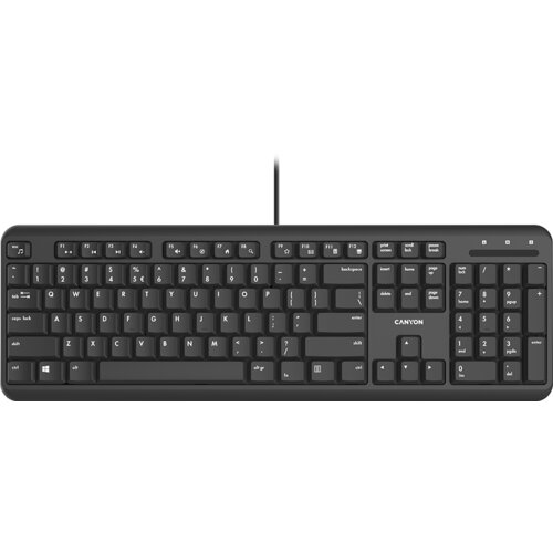 Canyon HKB-20, wired keyboard with Silent switches ,105 keys,black, 1.8 Meters cable length,Size 442*142*17.5mm,460g, AD layout Cijene