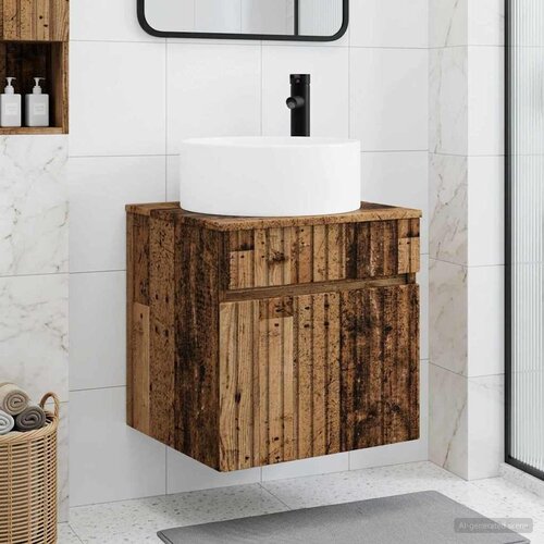  Umivaonik s policom za zid Staro drvo 49 x 44,5 x 65,5 cm Cijene