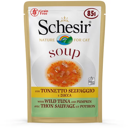 Schesir Cat Soup 24 x 85 g - Divja tuna & buča