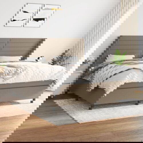  The Living Store Box spring postelja z vzmetnico taupe 180x200 cm blago - Box Spring Postelja, (21444445) Cene