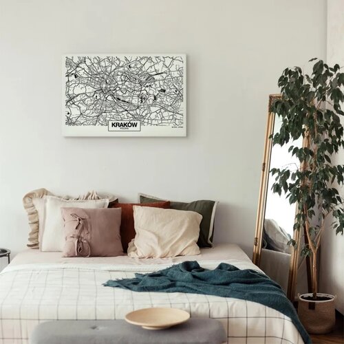  Slika - City Plan: Krakow (1 Part) Wide 60x40 Na talijanskom platnu Slike