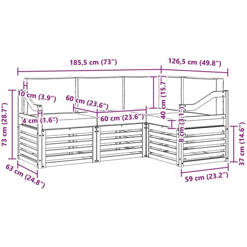  Set vanjskih sofa 4 kom. Bijela Slike