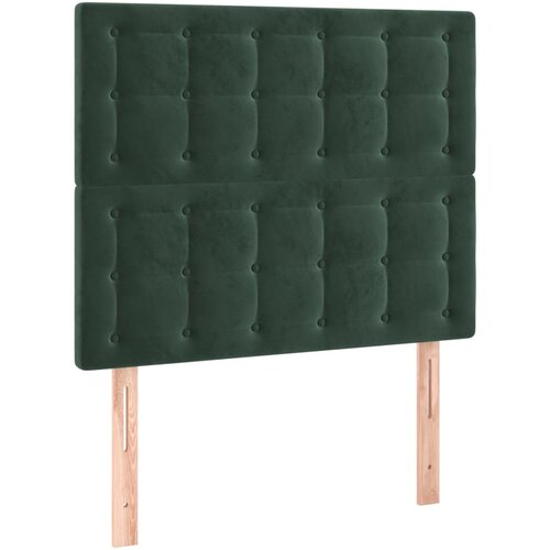 vidaXL Posteljno vzglavje 2 kosa temno zeleno 90x5x78/88 cm žamet Cene