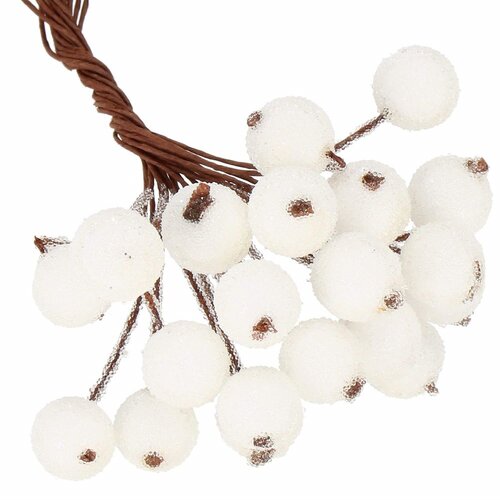 Springos set umjetnih planinskih ruža, smrznuto bijela, 10-11 cm, 100 kom. Slike