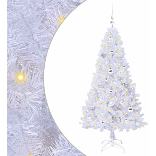 vidaXL umestno božično drevo med 150 led bela 150 cm pvc in jeklo, (5000111325) Cene