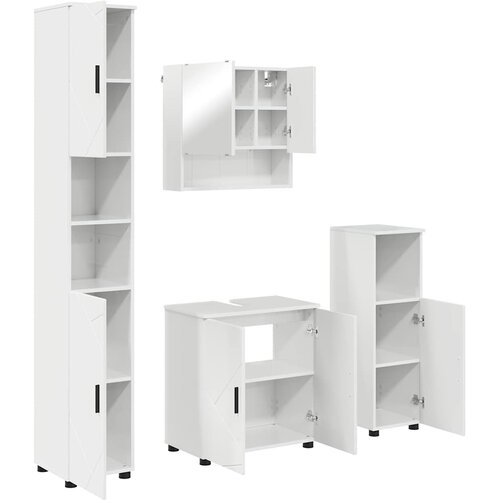  Set namje&amp;scaron;taja za kupaonicu Zidne 4 pcs Visoki sjaj bijela Slike