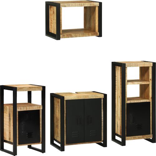 VidaXL Set namje&amp;scaron;taja za kupaonicu 4 pcs Smeđa Čvrsto drvo manga Slike