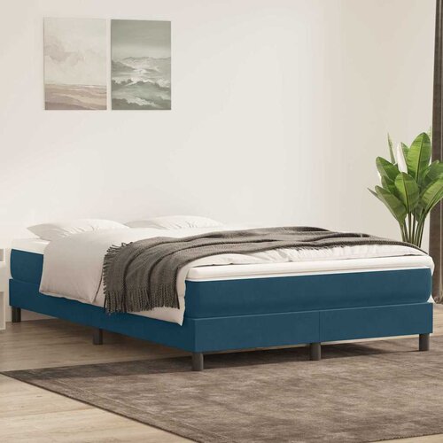 Box Spring krevet bez madracem tamnoplavi 140x220 cm baršun Cene